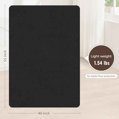 Sycoodeal Office Chair Mat for Hardwood Floor,Slip Resistant Floor Mat for Office Computer Gaming Chair,Heavy Duty Floor Protector for Rolling Chairs,Easy to Clean,Black(40"x55")