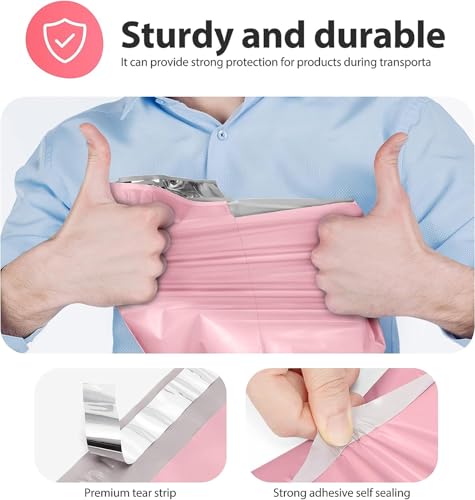 Light Pink Poly Mailers 14.5x19 Inch Bulk Shipping Bags for Clothes - 400 Pack
