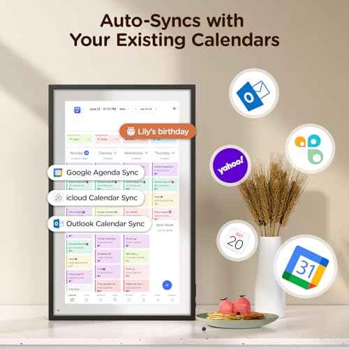 15.6 Inch Digital Calendar, Wall Electronic Desk Calendar, Full HD 1920 * 1080P IPS Touchscreen Interactive Display for Family Meal Planner Support - Streamline Household Organization