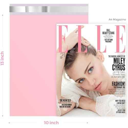 Metronic Poly Mailers 10X13 100 Pack, Strong Adhesive Shipping Envelopes for Clothing, Medium Shipping Bags for Small Businesses, Waterproof Mailers Poly Bags, Packages Bags Light Pink