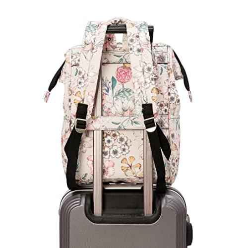 Kinmac Wide Open Style Laptop Backpack for Laptop Up to 15.6 Inch Men Women Travel Outdoor Backpack (Floral)