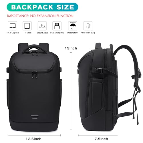 Travel Backpack for Men, Fits 17.3 inch Laptop Daypack, Water resistant Business Casual Carry on Backpacks Flight approved for Women & Men
