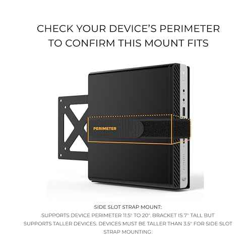 HumanCentric Universal Small Device VESA Mount for VESA Arms, Adjustable Strap Mount for Small Computers and Other Electronic Devices, Mounts On The Back of a Computer Monitor Using VESA Arm