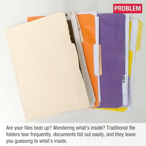 Ultimate Office Poly Color File Folders with 3rd-Cut Tabs - Set of 18, Letter Size