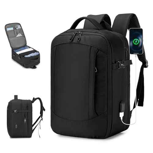 Expandable Travel Backpack 20-30L,Cabin Size United Airlines Personal Item Bag 17x10x9 inch,Flight Approved Underseat Ryanair 40x20x25 CM Carry on Luggage Bag,Mochila de Viaje