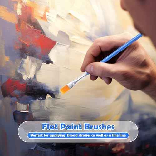 126 Pcs Flat Paint Brushes for Acrylic Painting, Small Paint Brushes Bulk, Kids Paint Brushes Set for Art Crafts Classroom Oil Watercolor Canvas Face Painting
