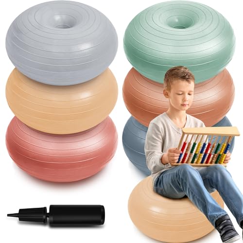 Lewtemi 6-Piece Flexible Donut Seat Cushions for Classroom & Kids