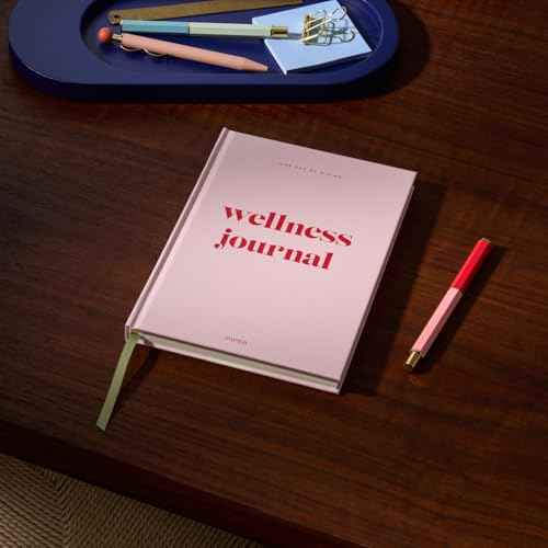 Papier Daily Wellness Journal Diary - Baby Pink, 8.46" L x 6.02" W | Hardback Cover Wellbeing, Gratitude & Mindset Diary for Personal Growth, Mindfulness & Reflection | Track Goals, Sleep & Lifestyle