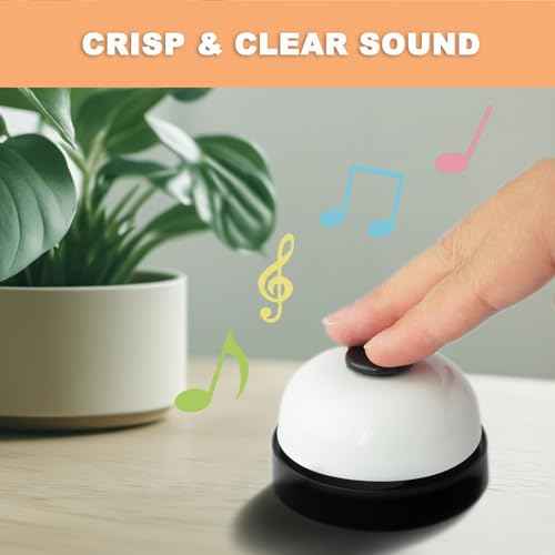 2 PCS Small Call Bell, 2.56 Inch Service Bell, Ring Bell for Service, Dinner Bell, Counter Bell, Desk Bell for Trivia Games, Bells for Dog Training