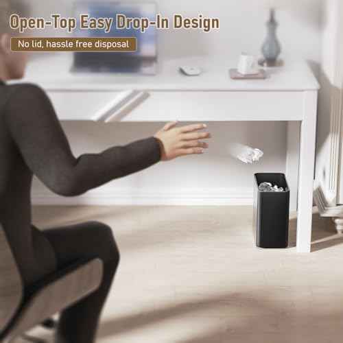 Small Bathroom Trash Can 2.4 Gallon Wastebasket, Slim Metal Garbage Can Matte Black Stainless Steel Trash Bin for Bedroom,Office,Kitchen,Toilet, rv, Near Desk, Under Sink