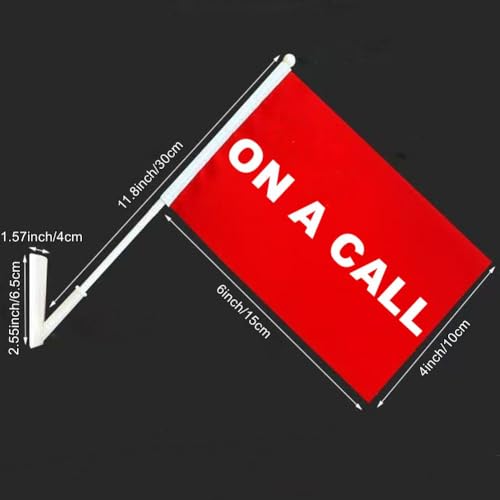 YHUILL 5 Pack Red On A Call Sign Flags for Office Cubicles - Privacy Indicator with Base