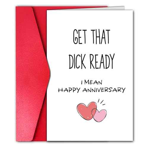 Hilarious Anniversary Card for Husband, Happy Anniversary Card Gift, One Year Cardstock for Boyfriend, (Get that Ready)