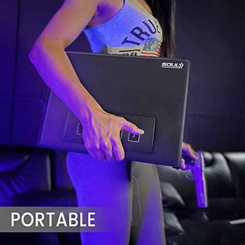 SOULYI Portable Digital Gun Safe for Pistols with Password and Key Access, Pistol Safe with Muting Mode for Truck, Nightstand, Drawer, Cabinet, Bookshelf and Car Travel