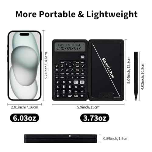 Scientific Calculators for Students, Office Desktop Calculators, 240 Computing Functions, Small Calculator with Notepad, Ideal for Middle High School Students and Teachers (Black)