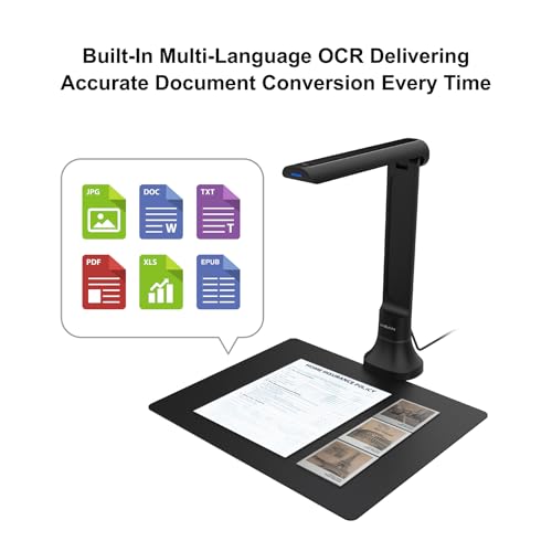 VIISAN 16MP Document Camera for Schools & Office, Portable USB Scanner with OCR & TTS