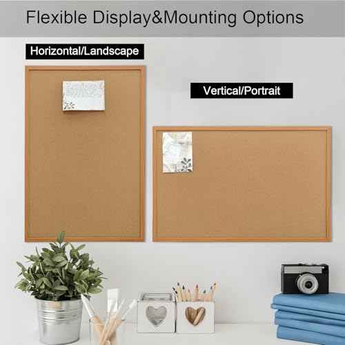 Cork Bulletin Board for Wall - 36¡± x 24¡± Bulletin Board Wall Mounted Wood Frame Message Board pin Board for School,Office and Home