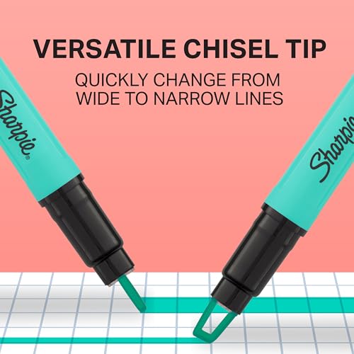 Sharpie Clear View Highlighter Sticks 8-Pack - Assorted Chisel Tip Markers, Smear-Resistant School & Office Supplies