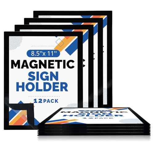 Inpack Magnetic Sign Holder 8.5 x 11, Self-Adhesive Magnetic Frames For Wall, Magnetic Picture Frame Document Holder with Clear PVC Cover for Office Home Store Restaurant (12 PACK)