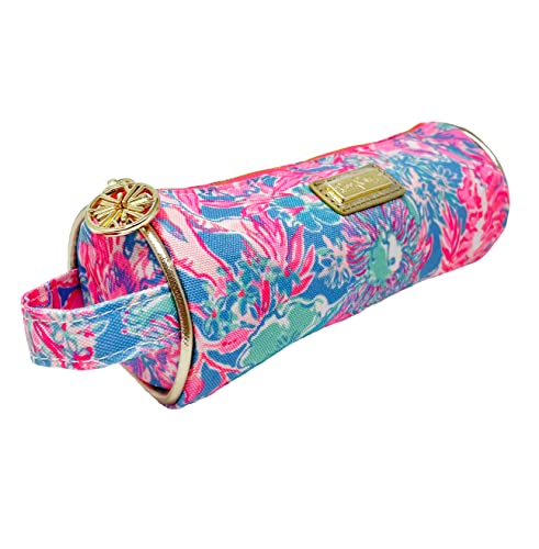 Viva La Lilly Lilly Pulitzer Pink Pencil Pouch with Handle - Travel Cosmetic Bag