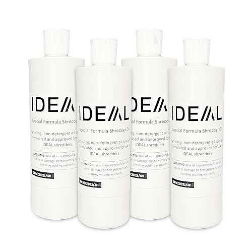 IDEAL Special High-Cling Lubricating Oil for ideal Shredders Non-Toxic, Non-Detergent, Extend Life of Your ideal Shredder (4 Bottles, 1 Pint Each)