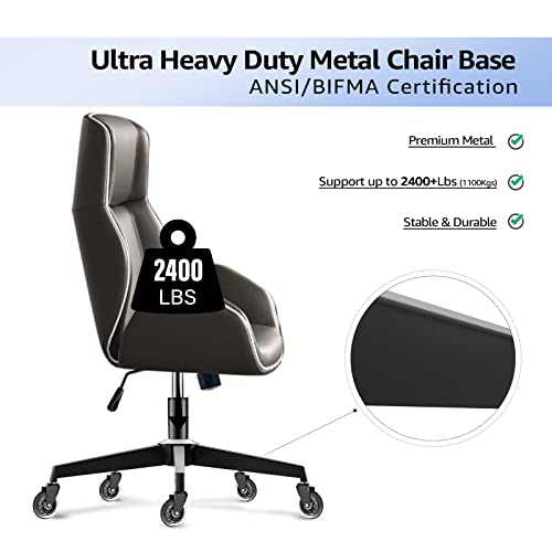 MASTERY MART 28 Inch Office Chair Base, Heavy Duty 2400 Lbs, Reinforced Metal Desk Chair Replacement, Universal Gas Cylinder Hole Caster Socket, Matte Black