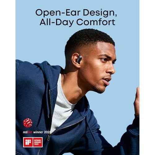 soundcore AeroFit 2 by Anker, Open-Ear Headphones, Real-Time Translation Earbuds, 4 Adjustable Positions for Every Ear Size, 2¡¿ Richer Bass, Hi-Res, 42H Playtime, IP55,AI Clear Calls,Wireless Charging