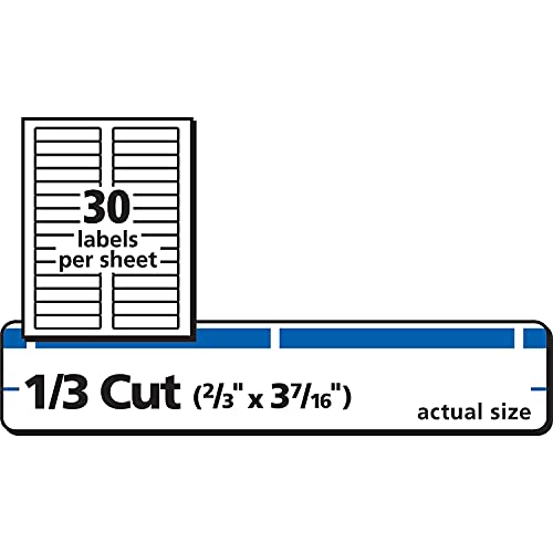 Avery 5766 Permanent Filing Labels, 1/3 Cut, 1500/BX,Blue