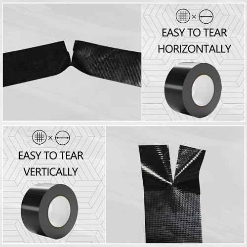SWRT 9 Mil 5-Pack Black Heavy Duty Duct Tape Strong Adhesive, 2 in x 30 YD (Total 150YD) Duct Heavy Duty Waterproof All Weather Black Duct Tape No Residue Sealing & Patching for Indoor&Outdoor Repair