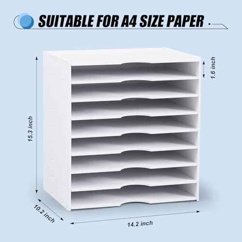 Juexica 9 Tier Scrapbook Paper Trays Organizer Stackable Paper Storage for Desk - Desktop File Organizer for Home Office Classroom Decorations, 14.2 x 10 x 15.4 Inch
