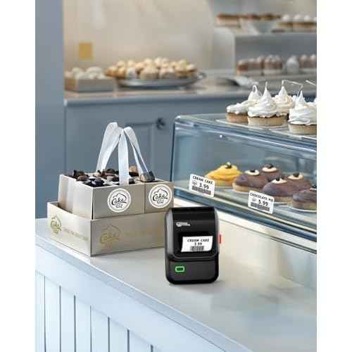 Label Maker Machine with Tapes, M100 Address Label Maker, Barcode Label Printer with 2000 Icons and 300 Templates, Bluetooth Thermal Label Printer for Small Business, Home, Logo, Office, School, Black