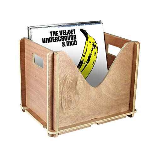 Vinyl Record Storage Crate, 15 x 12 Inches, Brown, Plywood