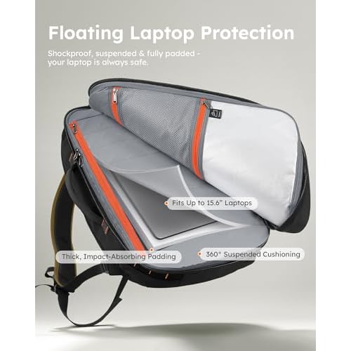 Tolaccea Travel Laptop Backpack, Large Carry on Backpack Flight Approved Convertible Duffle Luggage Bag Daypack Work Business Rucksack Fits 16" Laptop for Men Women 3 Carrying Ways, 40L-50L Expandable