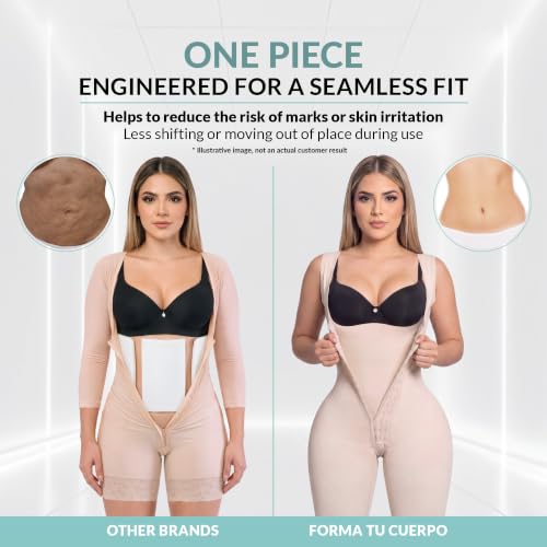 Beige Long 360 Lipo Foam Wrap for Tummy Tuck & BBL Recovery - FC Forma Tu Cuerpo