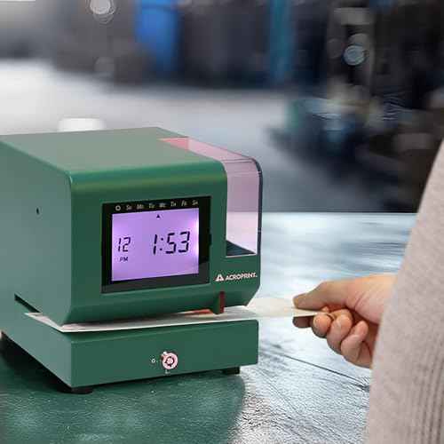 Acroprint M150MC4 Heavy-Duty Digital Time Recorder, Steel Construction, Backlit LCD