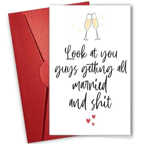 NewEleven Wedding Gifts For Couples 2025 - Funny Wedding Card For Bride And Groom, Newly Wed Gifts For Couple - Meaningful Present From Friend And Family - Greeting Card