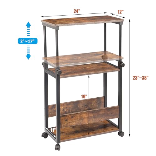 TooCust Height Adjustable Computer Tower Stand – 24x12 Top, 23-38" H