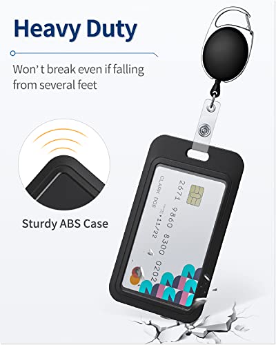Uniclife 3 Pack Black Sliding Vertical Badge Holders for ID Cards & Access Passes