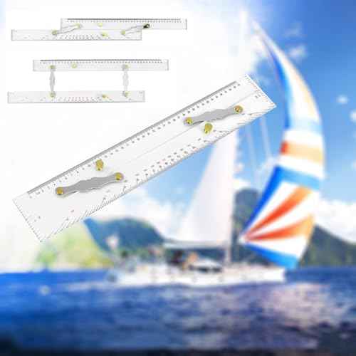 3 Pcs Basic Navigation Set - Marine Navigation Primary Tools,Include 16 Inch Marine Parallel Ruler,Nautical Protractor and 6 Inch Marine Fixed Points Divider for Boat