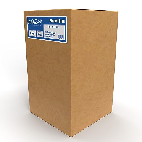 Alliance Stretch Film Hand Bundling - Clear, 18" x 1200ft, 60 Gauge,