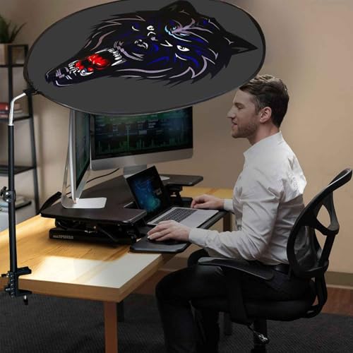 Office Cubicle Desk Shade Anti-Glare Cover Light Sensitive Professionals Cubicle Light Blocker for Workspaces Desk Canopy 36" Circular Shading Light Shade with Clamp