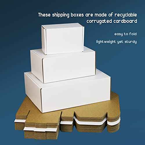 40 Pack 9x6x4 Small White Shipping Boxes - Corrugated Cardboard Mailer for Packaging, Mailing, Moving, Gifts - Eco-Friendly and Recyclable - Manufacturer Direct