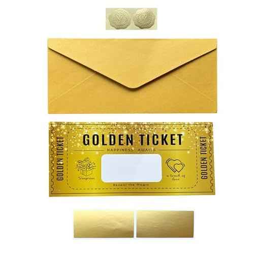 | Golden Ticket Scratch Card | Personalized Gift Set for Birthdays, Movie Vouchers & Special Messages | Elegant Gold Design