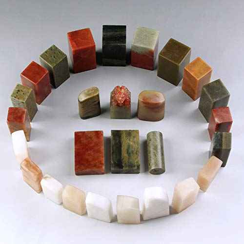 27 pcs/Set Stone Seal Set Chinese Name Stamp Stone Seal Letter Sealing Blank Stamp for Painting Calligraphy Art Supply