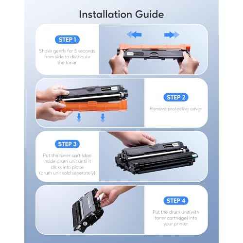 TN221 TN225 Toner Cartridge High Yield Replacement for Brother TN-221 TN-225 Compatible with MFC-9130CW HL-3170CDW MFC-9340cdw (1B, 1C, 1M, 1Y, 4 Pack)