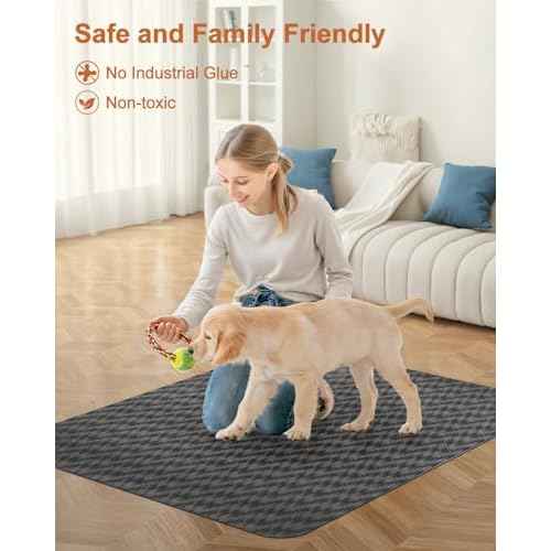 Blvornl Large Office Chair Mat for Hardwood Floor, Rolling Chair Mat for Hard Wood, Large Anti-Slip Hard Floor Protector, Heavy Duty Computer Desk Rug for Office and Home 35.4"*47.2" Dark Grey