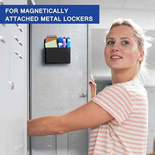 Simetufy Magnetic Dry Erase Marker Holder, Magnetic Pen Holder, Whiteboard Marker Holder, Magnetic Marker Holder for Fridge, Whiteboard, Locker, Magnetic Cup for Dry Erase Board, 1 Pack, Black