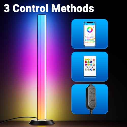 TJOY Smart LED Light Bars, 14 Inches TV Backlight with Music Sync and Scene, RGB Light Bar for Room, 60 Lumens, Gaming Desk Lighting, Ambient Lighting for PC, Game, Pictures, Room Decoration(Black)
