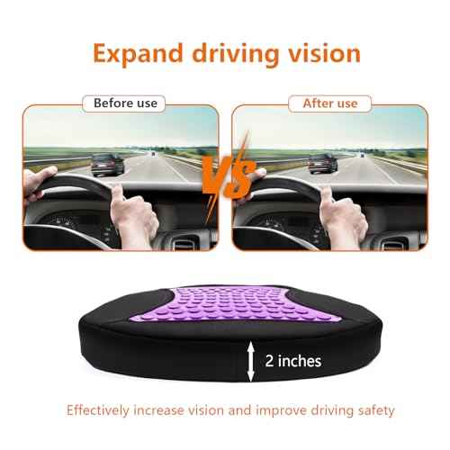 Sojoy Purple Cooling Gel Seat Cushion,Memory Foam Office Chair Cushion for Back Pain Sciatica Tailbone Pain Relief,Chair Pad for Office Chairs,Wheelchairs,Car Truck Seats