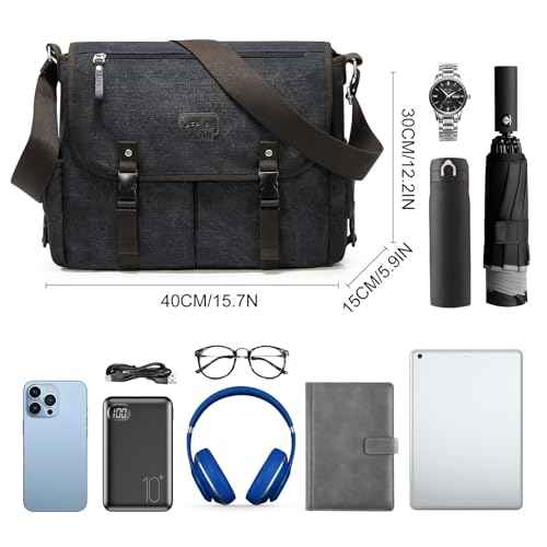 Messenger Bag Men,Waterproof Crossbody Bag,Satchel Shoulder Bag