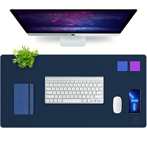 K KNODEL Large Sewing Leather Desk Mat - Dark Blue, 31.5" x 15.7"